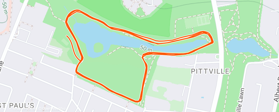 Map of the activity, Christmas parkrun