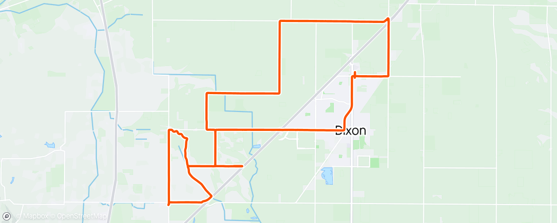 Map of the activity, Morning Ride to Dixon
