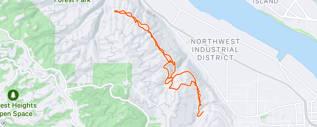 Map of the activity, Afternoon Trail Run