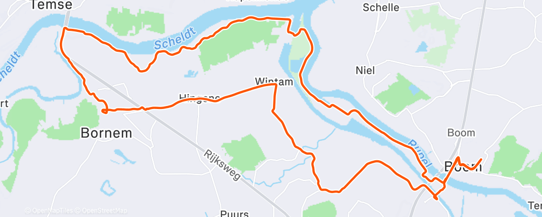 Map of the activity, Christmas Day 2025