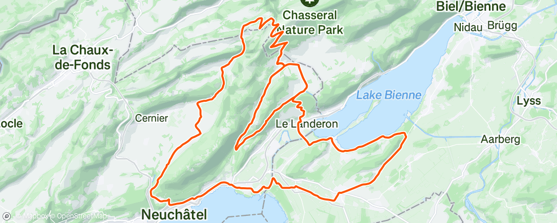 Map of the activity, Lunch Ride
