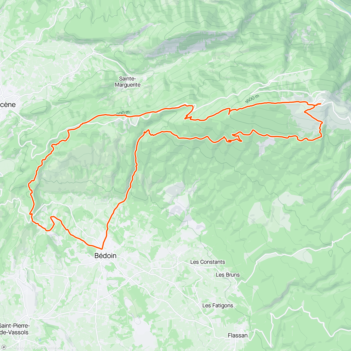 Map of the activity, Mont Ventoux