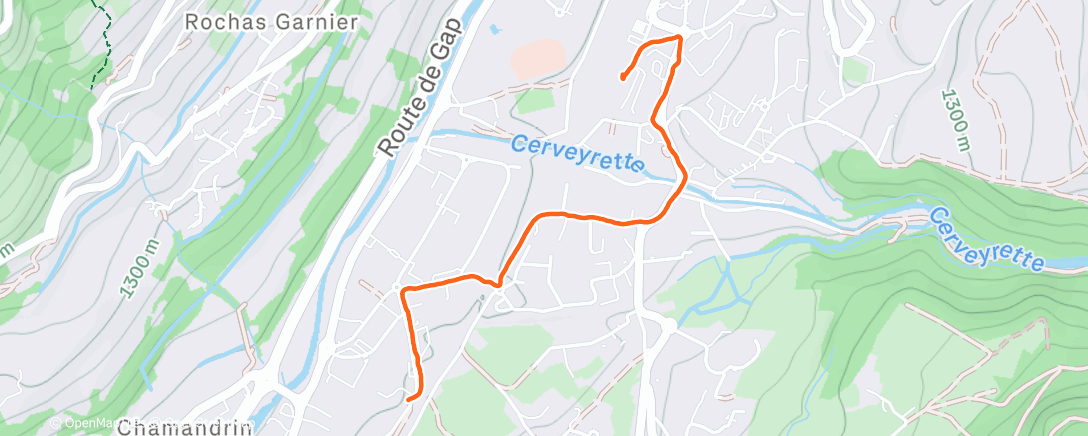 Map of the activity, Marche dans l'après-midi
