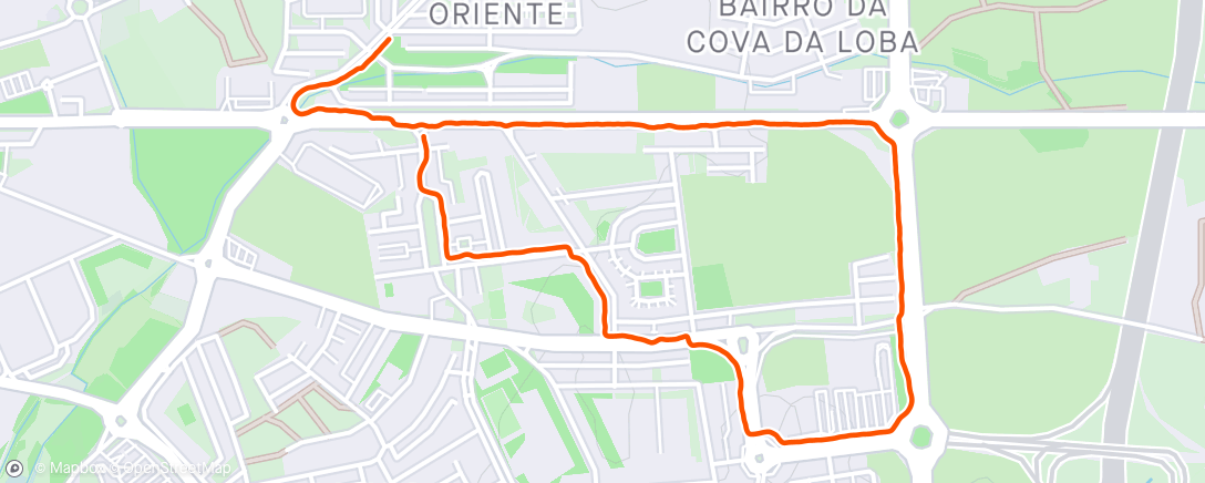Map of the activity, Caminhada 20