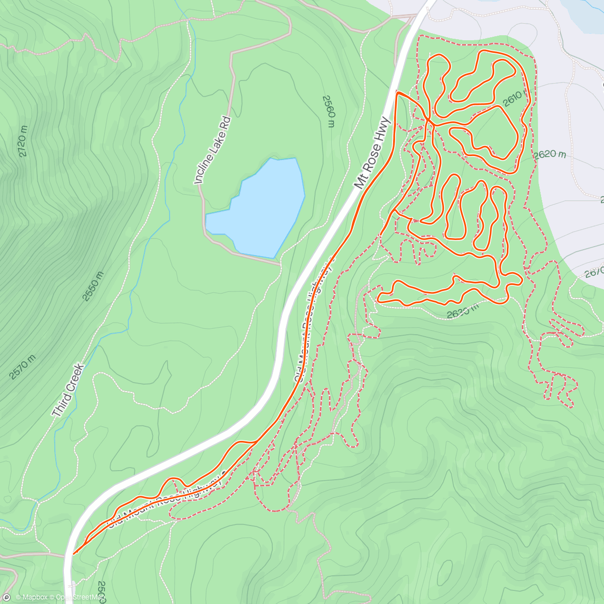 Map of the activity, Nevada Nordic