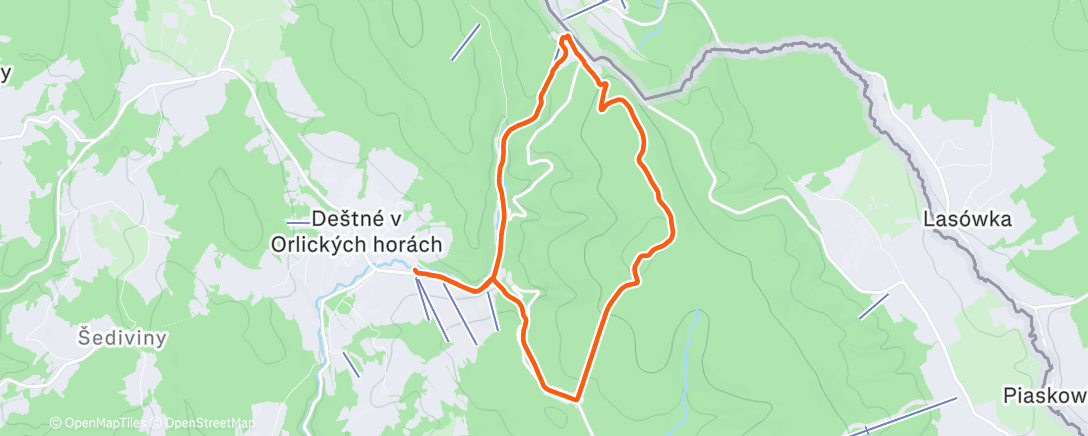 Map of the activity, Afternoon Hike