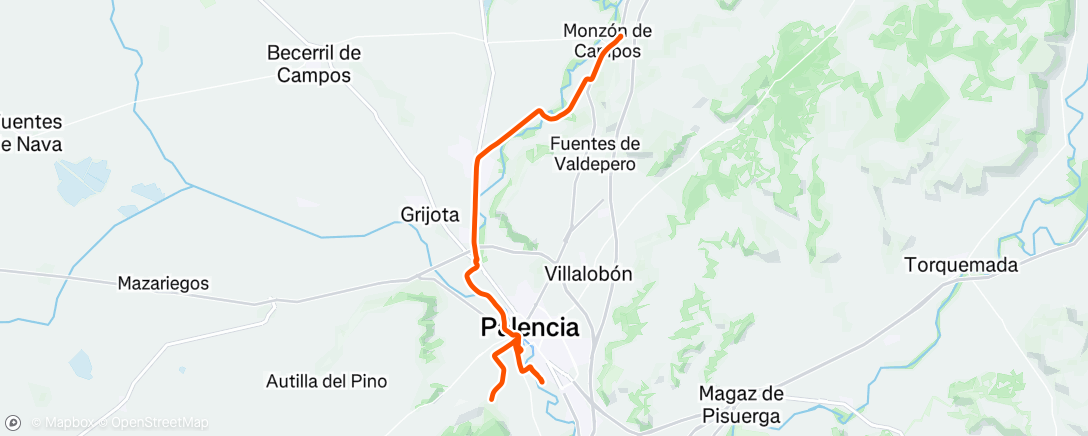 Map of the activity, Bicicleta a la hora del almuerzo