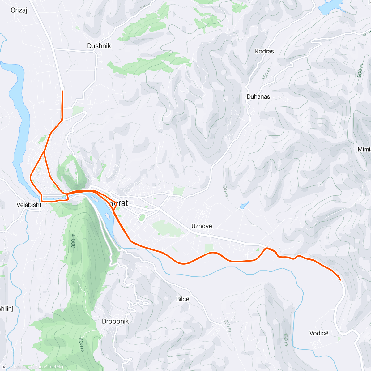 Map of the activity, Berat Half Marathon