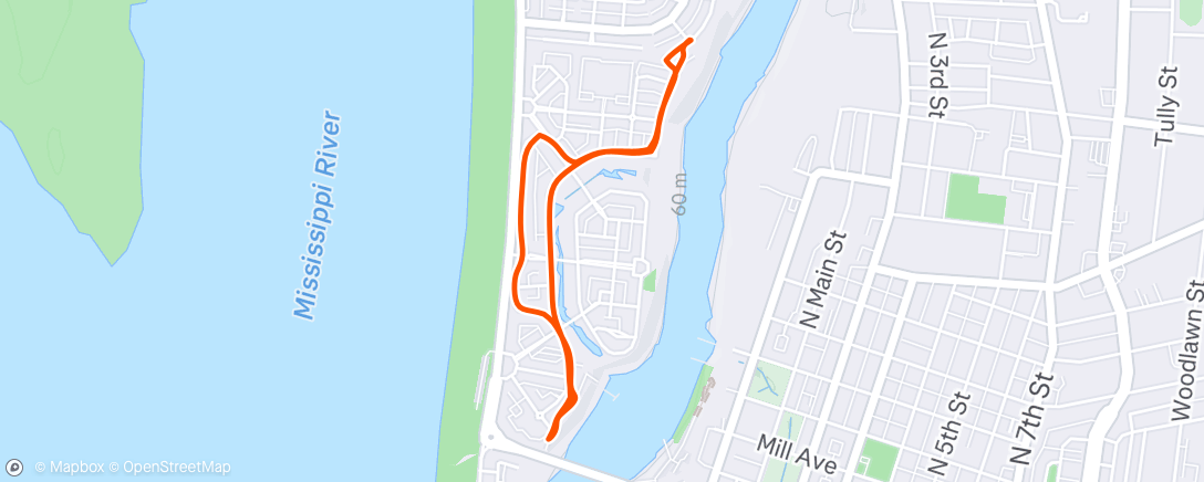 Map of the activity, Afternoon Run
