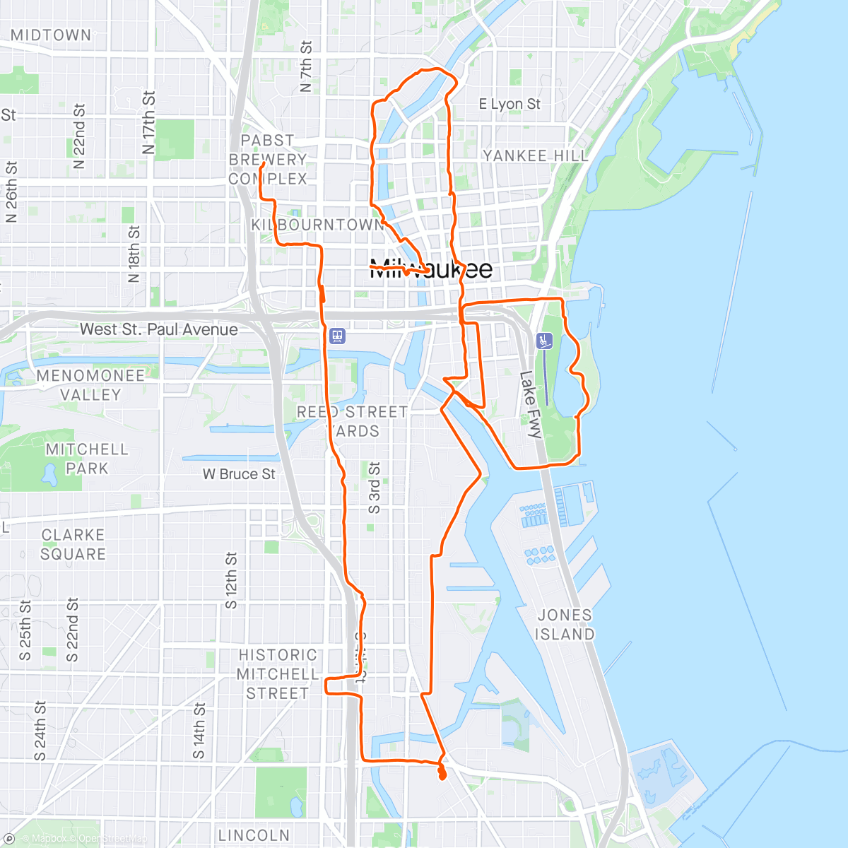 Mappa dell'attività Another Solo Spin Around Milwaukee