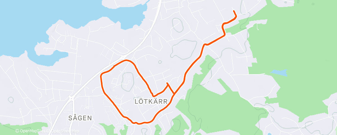 Map of the activity, Afternoon Run