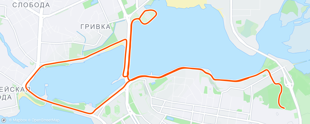 Mapa da atividade, Полуденный забег