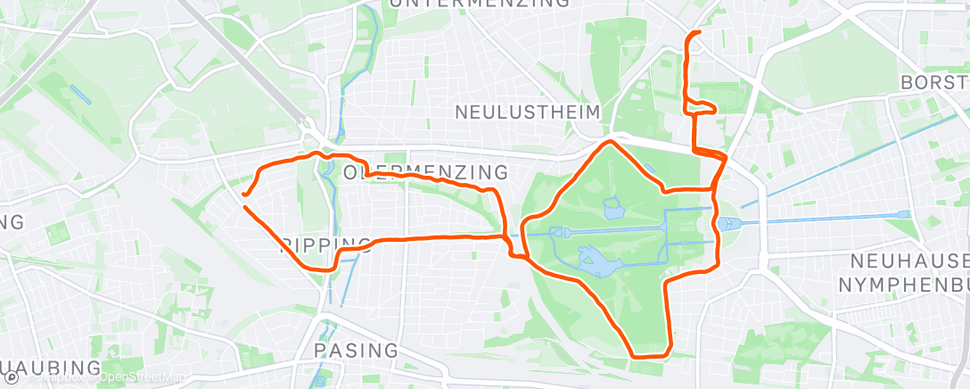 Map of the activity, Lauf am Nachmittag