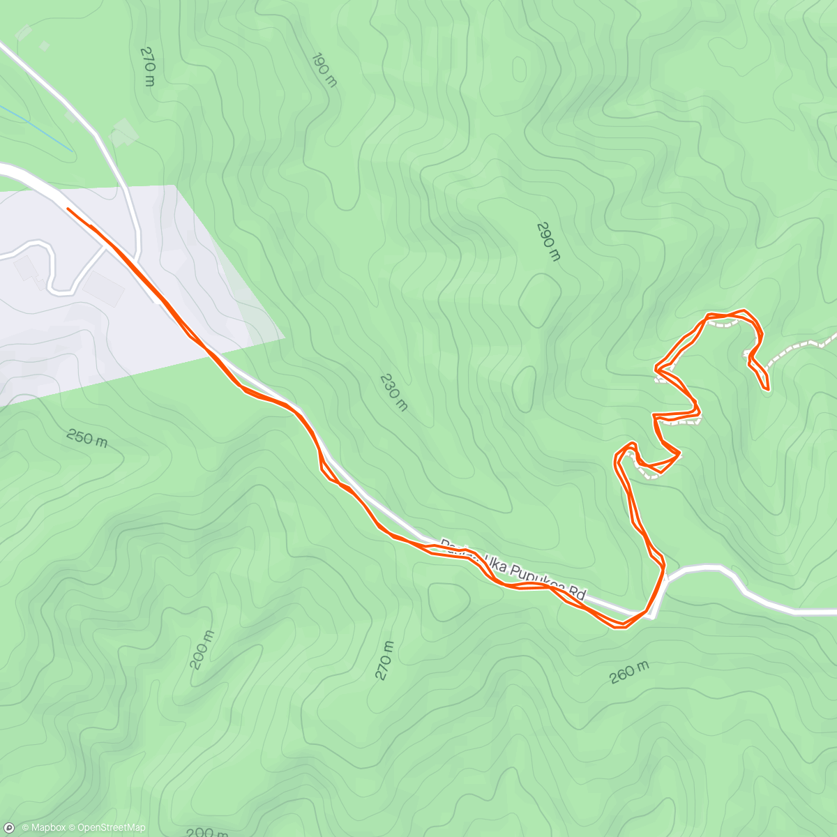 Map of the activity, Kaunala trail