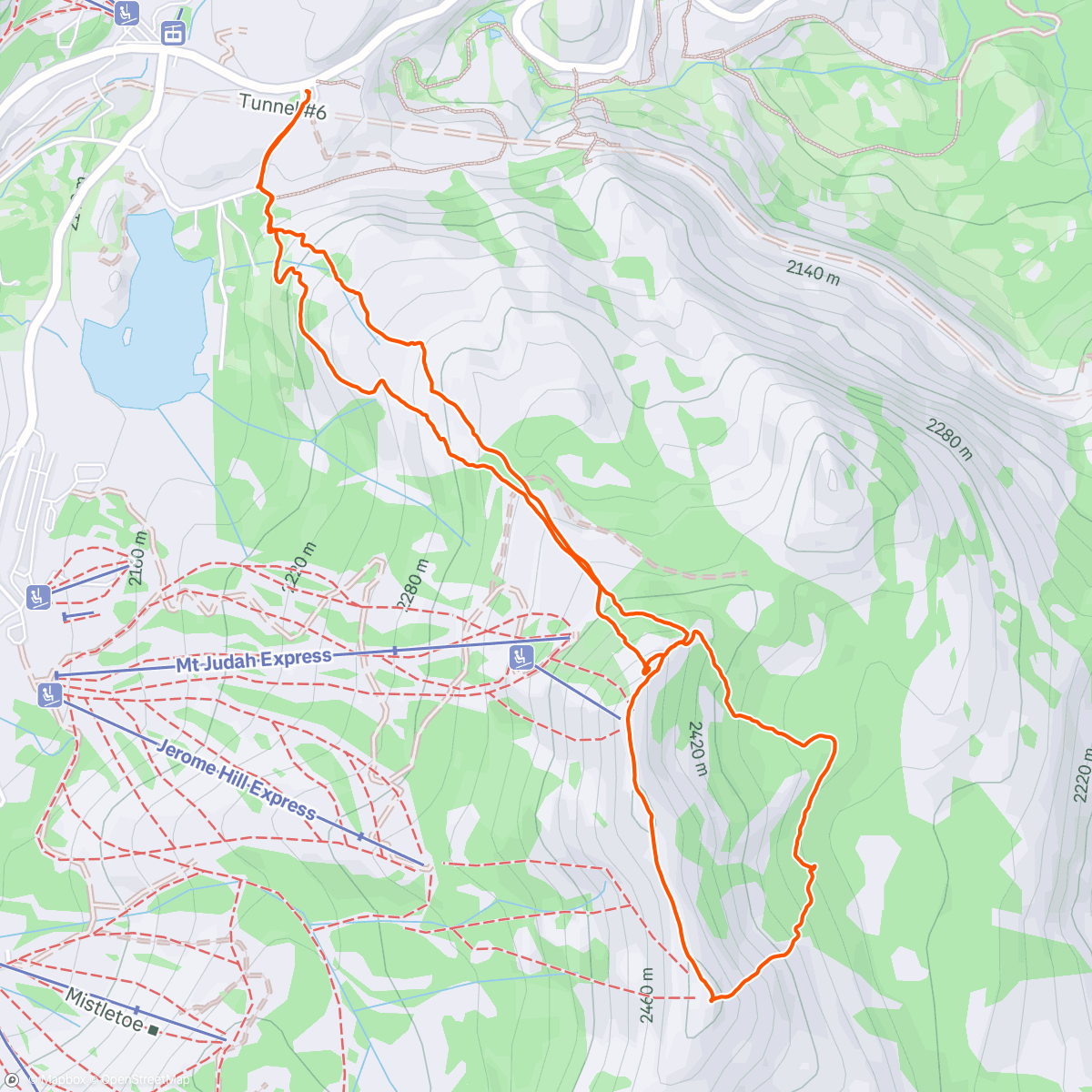 Map of the activity, Lunch Backcountry Ski