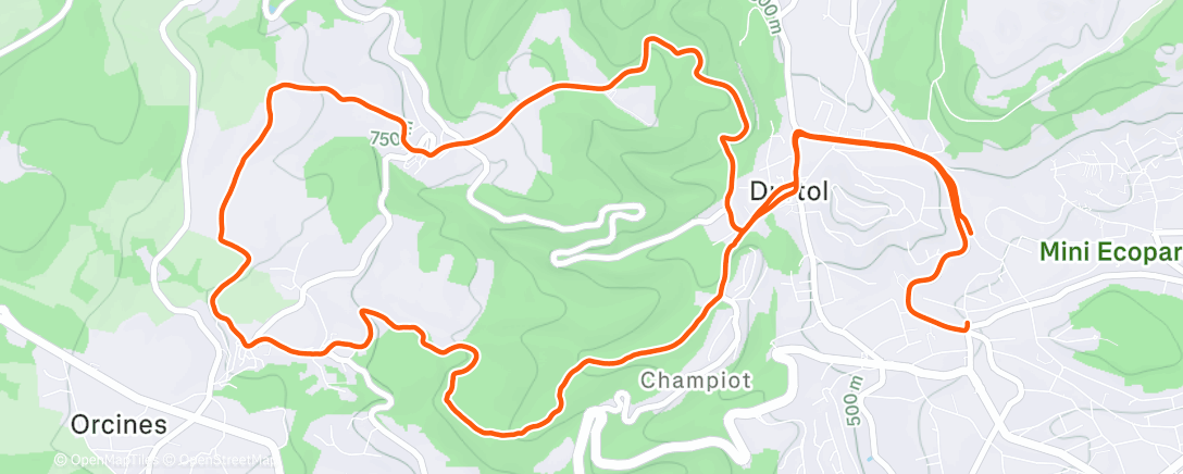Map of the activity, Sortie VTT dans l'après-midi