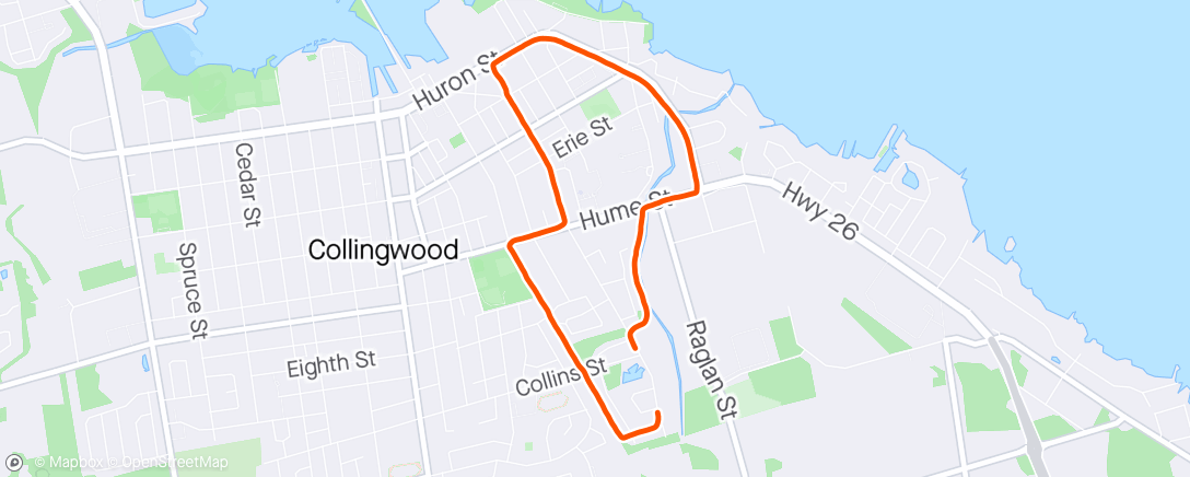 Map of the activity, 1st run outside in a while