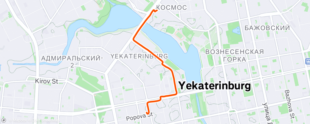 Map of the activity, Полуденный заезд