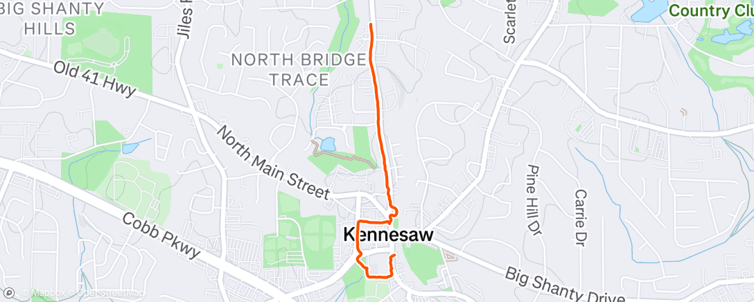 Map of the activity, Walk home from Bernie’s