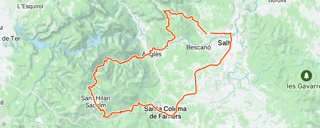 Map of the activity, E for effort