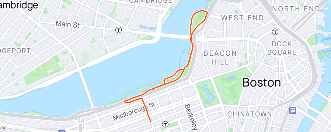 Map of the activity, Pre-Marathon Shakeout Run