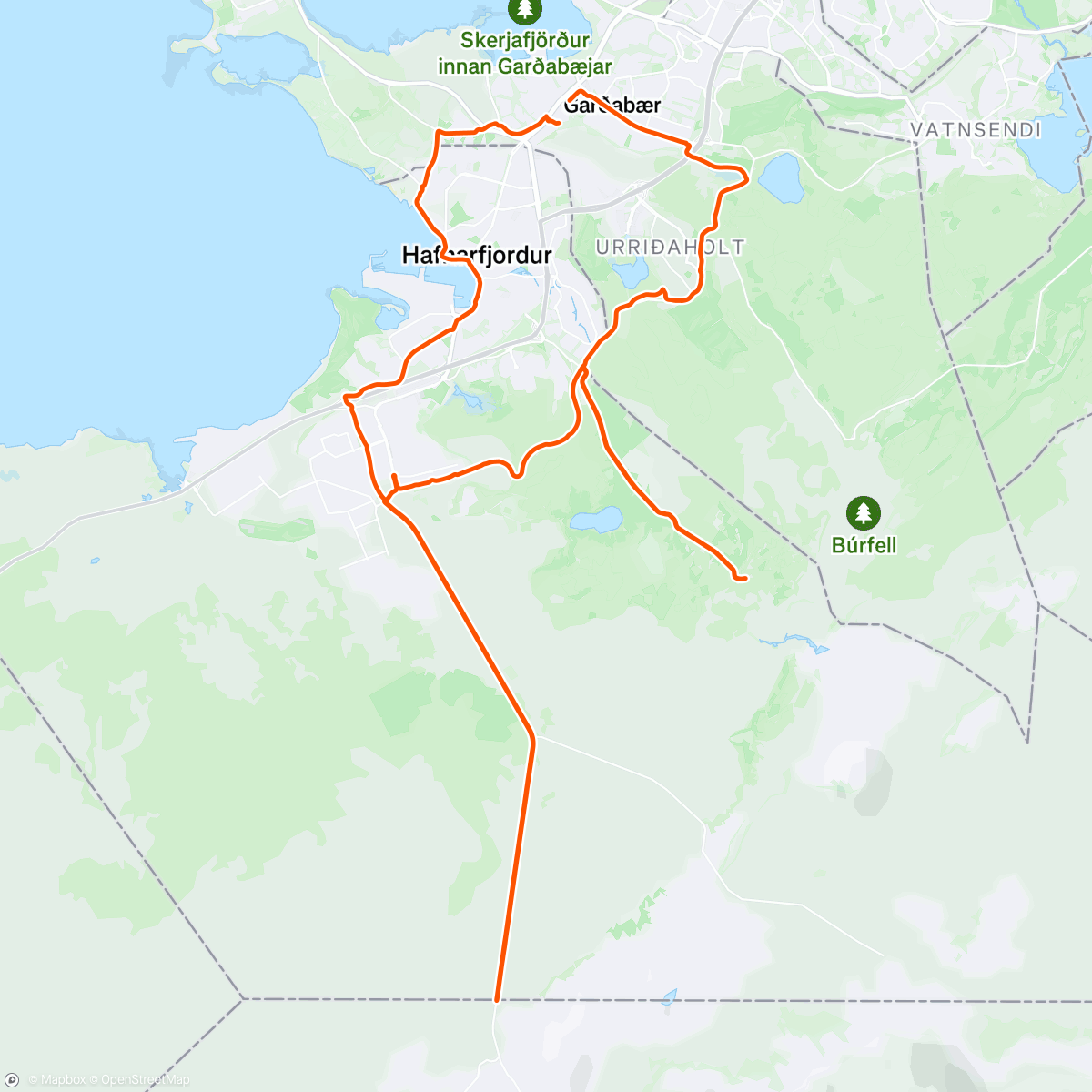 Map of the activity, að sitja a hjoli er betra en a skrifstofustoli