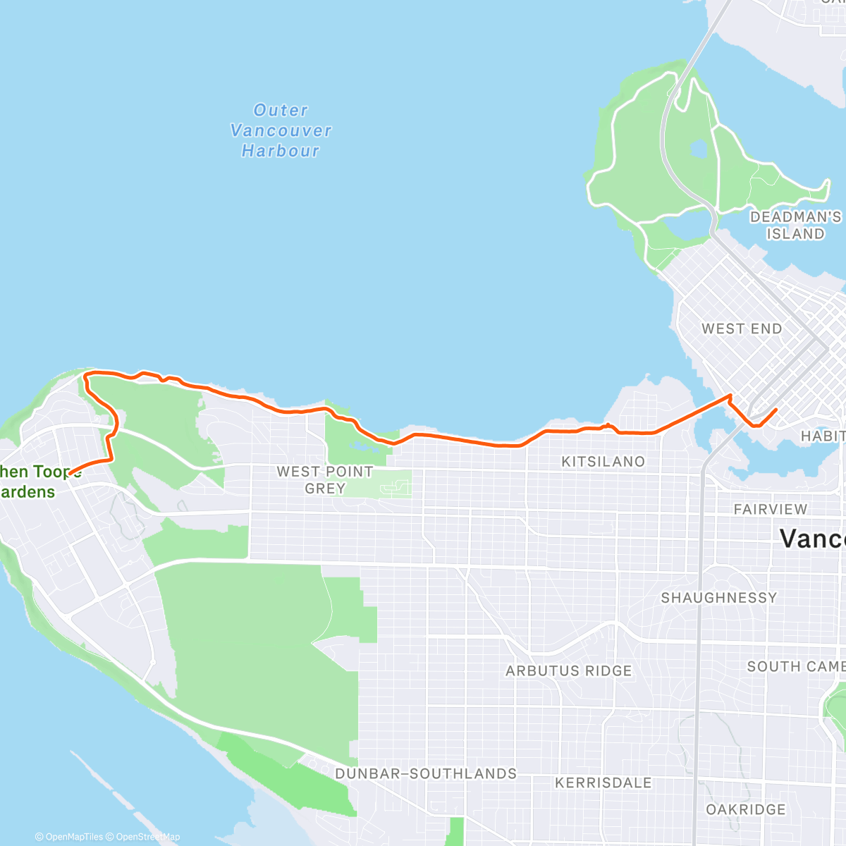 Карта физической активности (A commute)