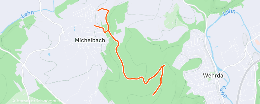 Map of the activity, Lunch Trail Run