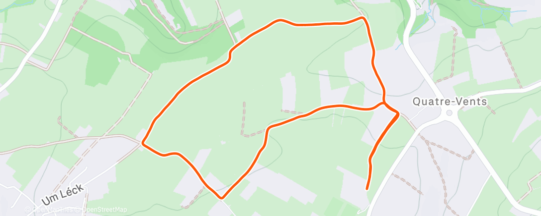 Map of the activity, Afternoon Run