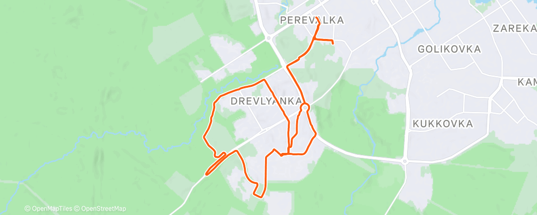 Map of the activity, Вечерний забег