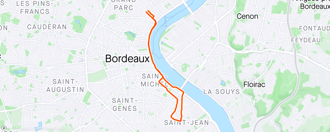 Map of the activity, A2 session fractionné 8 montées pont Palombe