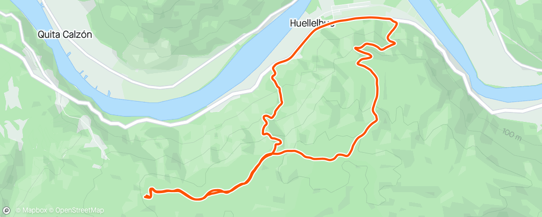Map of the activity, Carrera de montaña a la tarde