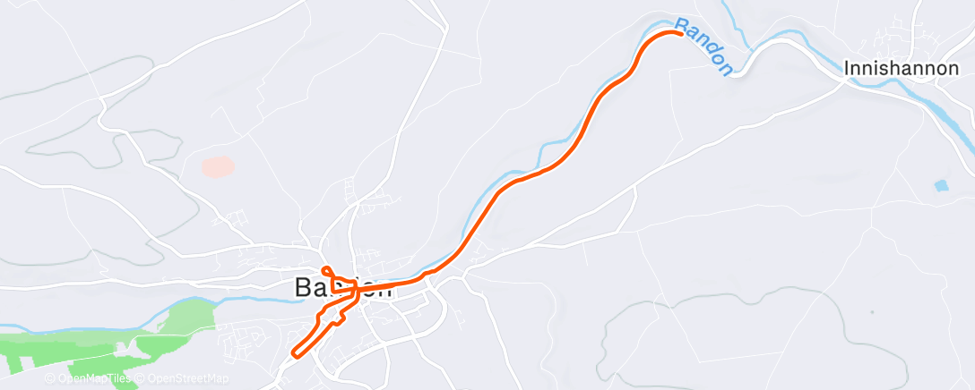 Map of the activity, Evening Run