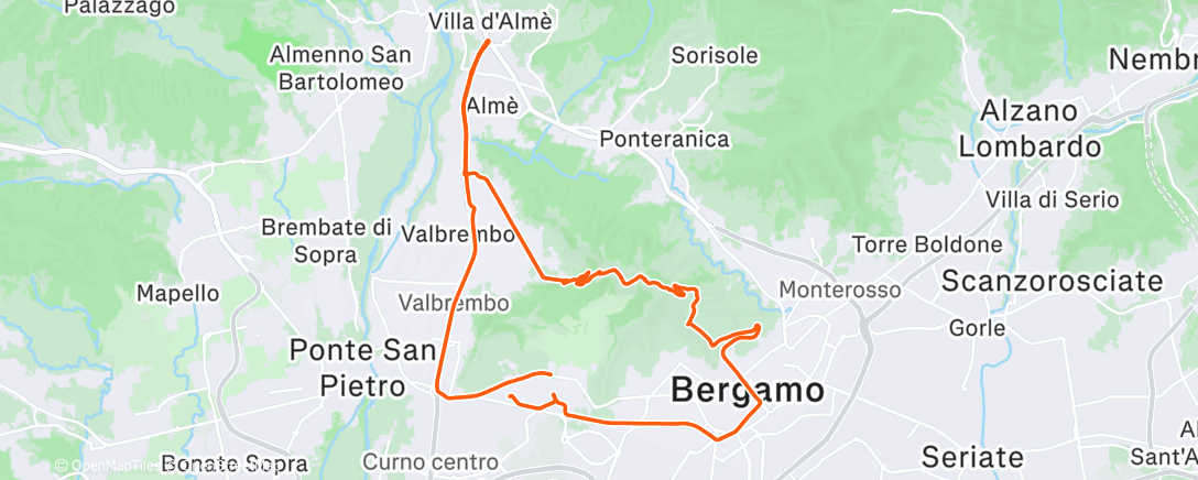 Map of the activity, Lunch Ride