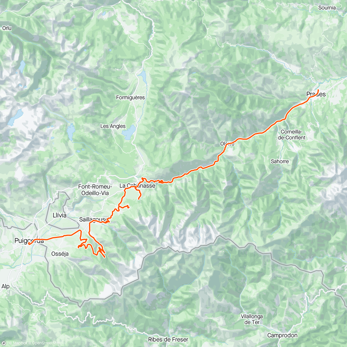 Map of the activity, Day 38 🏔 🎙Puigmal - Cambre d'Aze (Eyne + St Pierre del Forcats) • PYRÉNÉES ✅️