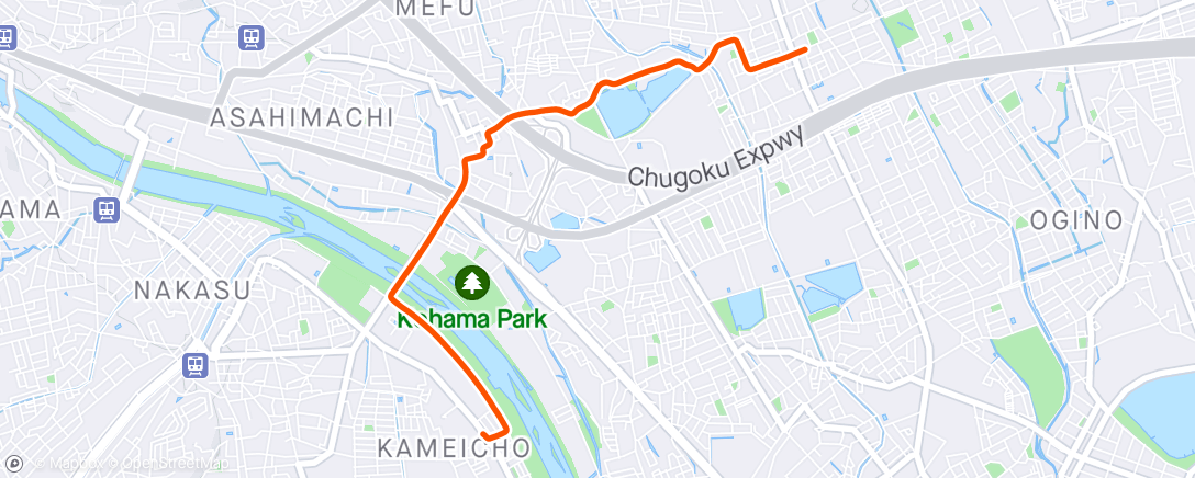Map of the activity, 出勤🚴‍♂️