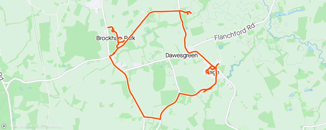 Map of the activity, 02/10/2023 Leigh - 2 remote streets to collect. Steady run finishing with 6 strides. Bit tired but felt better than yesterday. Managed to avoid the rain but starting to feel autumnal.