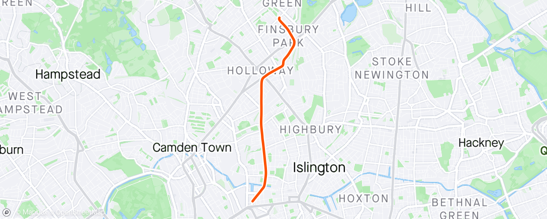 Map of the activity, Evening Ride