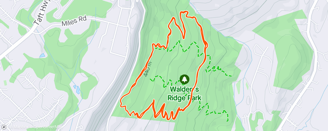 Map of the activity, Waldens Ridge