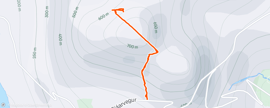 Map of the activity, Afternoon Hike