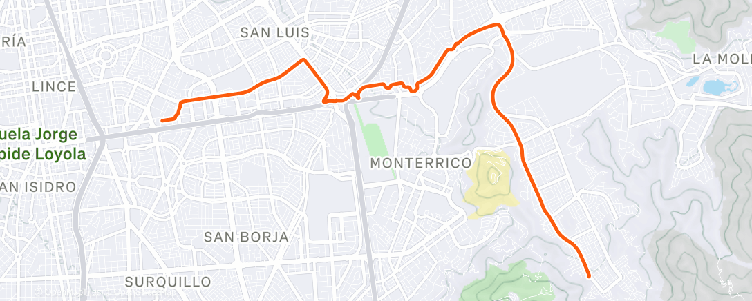 Map of the activity, Vuelta ciclista a la hora del almuerzo