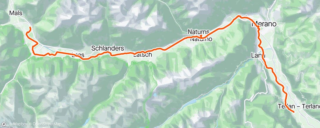 Mapa de la actividad, Fahrt am Morgen