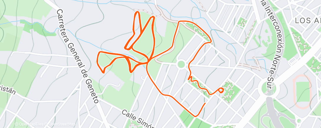 Map of the activity, Carrera de montaña a la hora del almuerzo