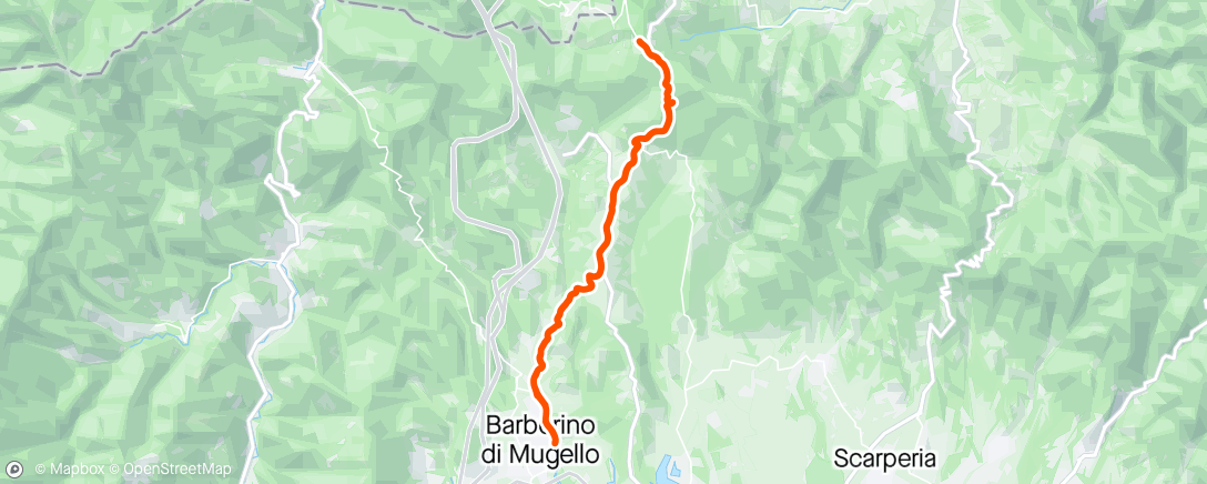 Map of the activity, Ciclismo serale