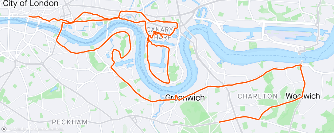 Carte de l'activité London Marathon