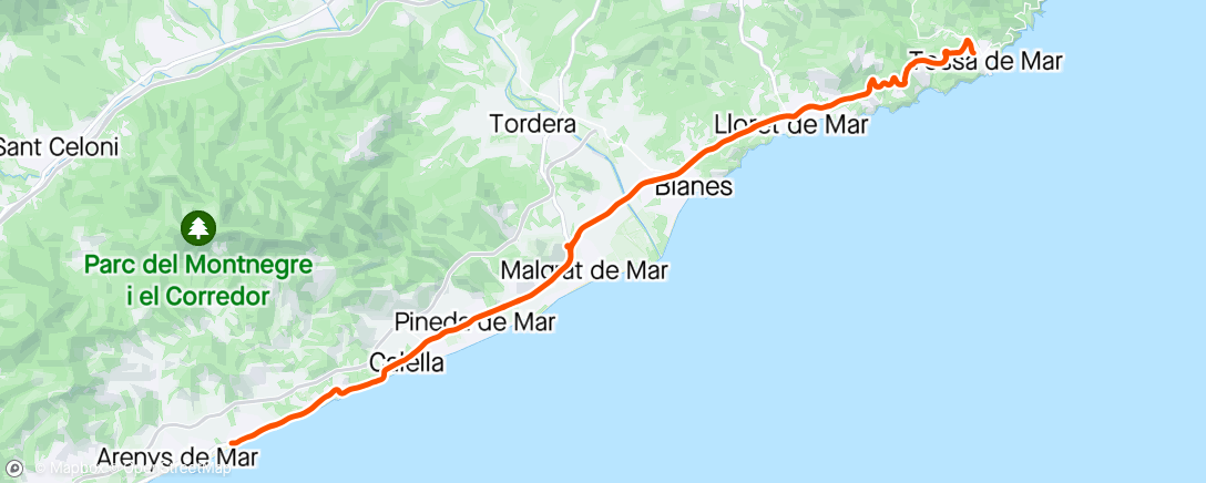 Map of the activity, Tossa de Mar