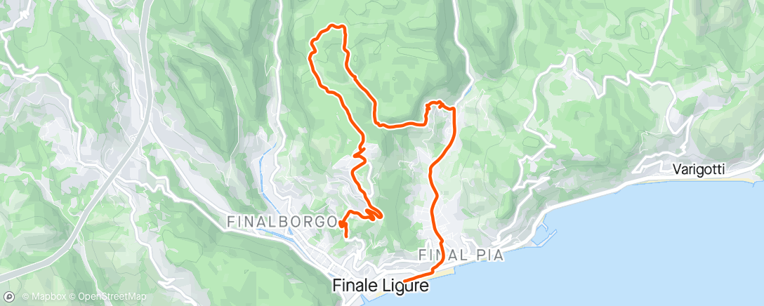 Map of the activity, Mountain Biking