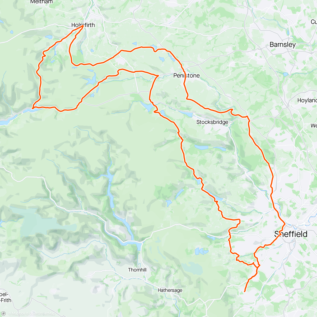 Map of the activity, 110k in a mtb helmet