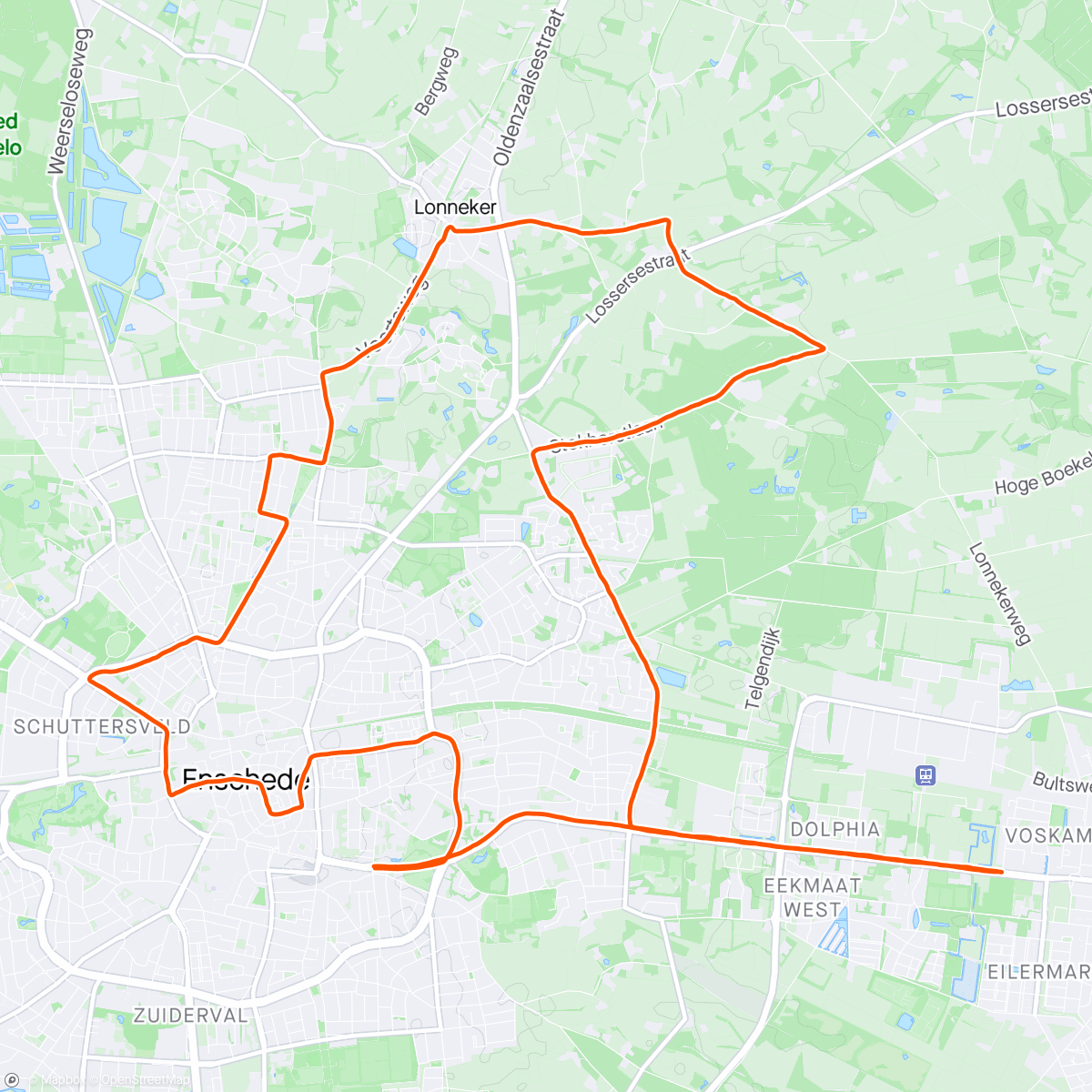 アクティビティ「Enschede Halve Marathon 2024」の地図