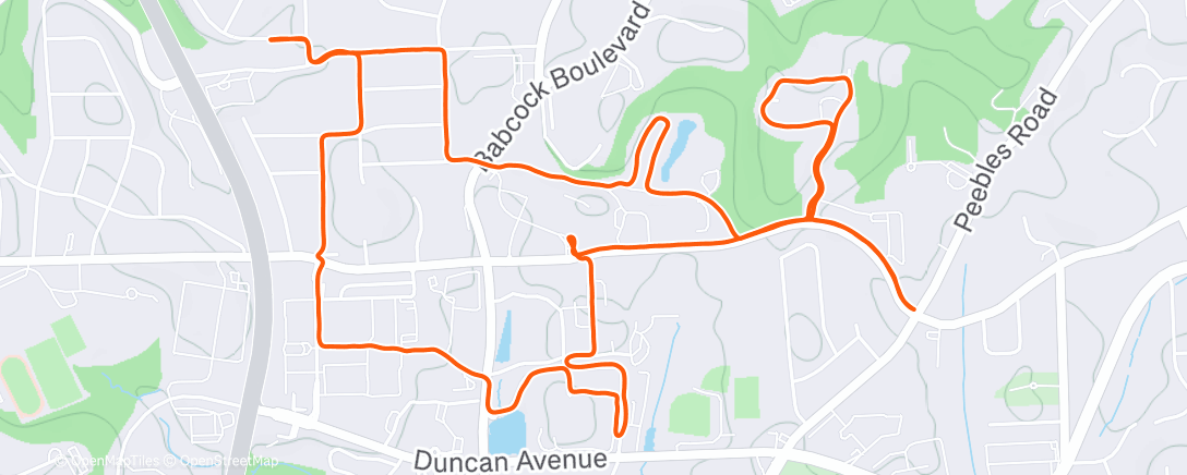 Map of the activity, Afternoon Run